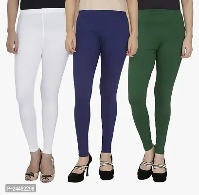 Stylish Cotton Ankle Length Leggings for Women ( Pack of 3 )( Free