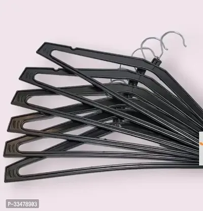 Black Heavy Plastic Hangers Set of 12-thumb0