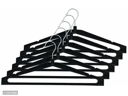 Black Heavy Plastic Hangers Set of 12-thumb0