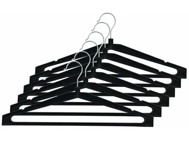 SKV Traders Multipurpose Plastic Cloth Hangers Wardrobe Storage Organizer Rack Hanger Black (Pack of 12)