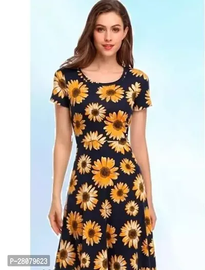 Designer Black Crepe Printed Dresses For Women