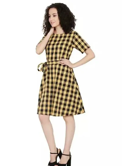 Small Checks Midi Dresses