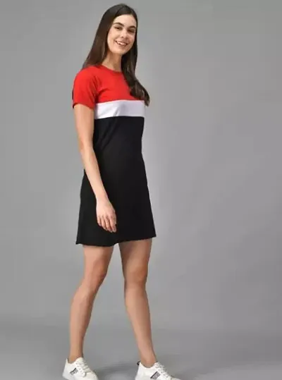 Colourblocked T-Shirt Dress For Women