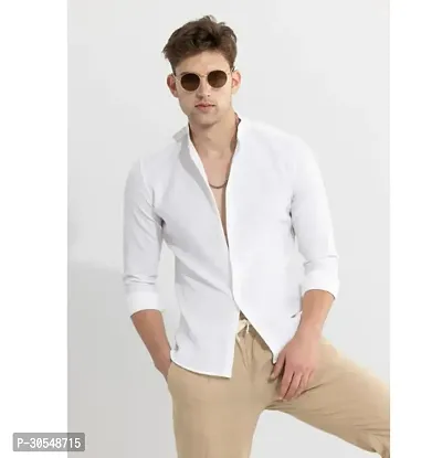 Premium Stylish White Shirt For Men-thumb0