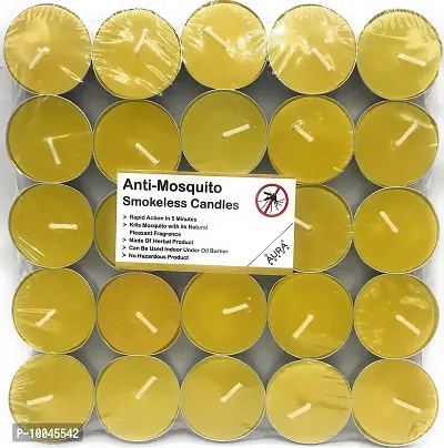 AuraDecor Anti Mosquito & Bugs Smokeless Tealight (Herbal) Candles Pack of 150-thumb0