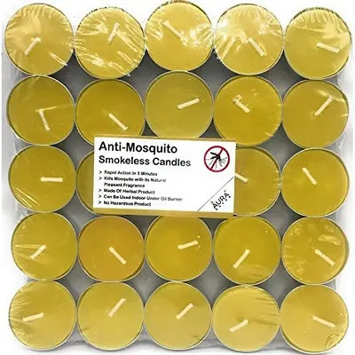 AuraDecor Anti Mosquito & Bugs Smokeless Tealight (Herbal) Candles Pack of 150