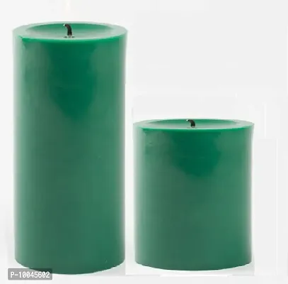 AuraDecor Wax Highly Fragrance Pillar Candle (3inch*3Inch , 3inch*6Inch, Vanilla Chunk)- -Combo Set of 2-thumb0