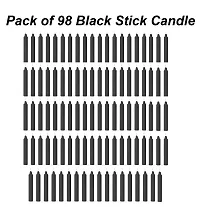 AuraDecor Pack of 98 Stick Candles || Especially Meant for Healing , Chakras, Ritual Candles ,Chime Candles, Decoration, Lighting , Home Decor || Burning Time 3 to 4 Hours Each (Black)-thumb1