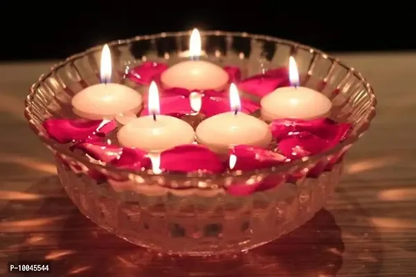 AuraDecor Floating Candles White Unscented Burning Time 9 Hour Each Bulk Buy (72)-thumb5