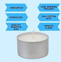 Long Time Burning Unscented Tealight Candle Burn Time 6-7 Hours with Free Car Freshener|| Candle || Tealight || Unscented || Festival Candle. (Pack of 100)-thumb2