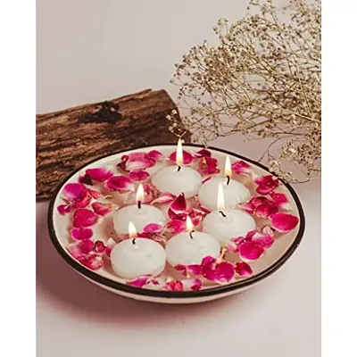 AuraDecor Pack of 60 Nugget Floating Candles (White Colour) (5cm *3cm *3cm) (Burning Time 5 Hours) (60)