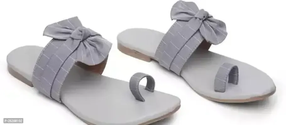 Elegant Grey PVC Fashion Flats For Women