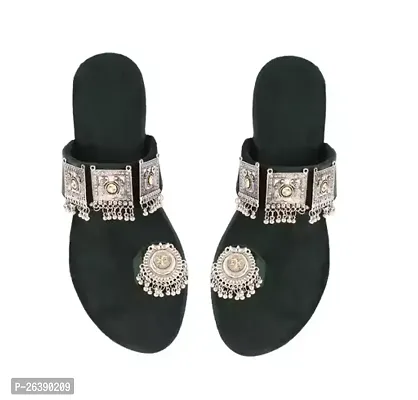 Elegant Green PVC Fashion Flats For Women