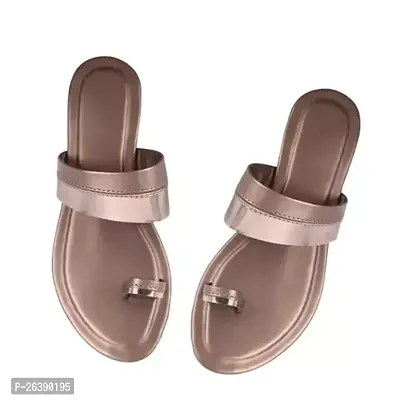 Elegant Copper PVC Fashion Flats For Women