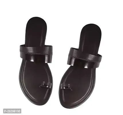 Elegant Black PVC Fashion Flats For Women-thumb0