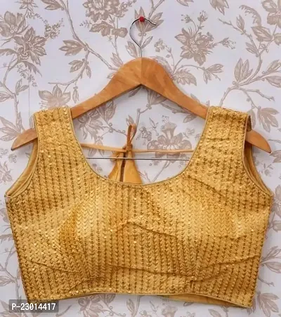 Yellow Party Wear Sequence Blouse