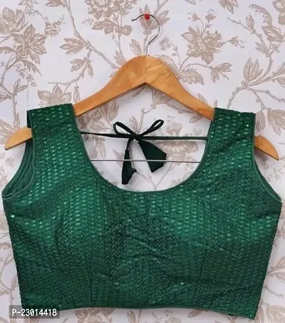 Green Party Wear Sequence Blouse