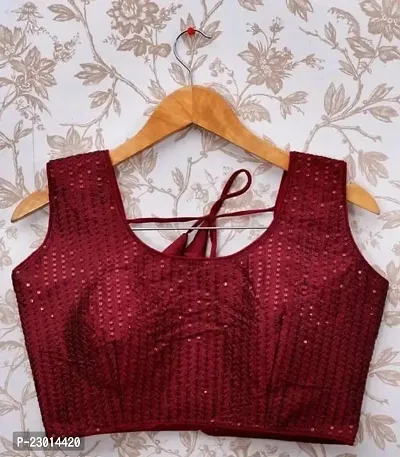 Buy Maroon Party Wear Sequence Blouse Online In India At