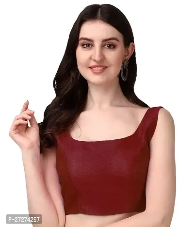 Silk Traditional Readymade Sleeveless Stitched Blouse-thumb0