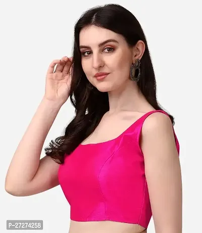 Silk Traditional Readymade Sleeveless Stitched Blouse-thumb4