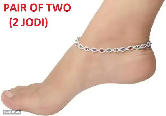 SILVER ANKLET TWO PAIR-thumb0