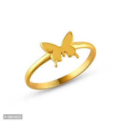 Gem O Sparkle 925 Sterling Silver Butterfly Design Ring Best Gifts For Girls  Women Stylish Silver Jewellery (Gold, 6.5)