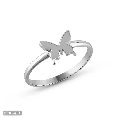 Gem O Sparkle 925 Sterling Silver Butterfly Design Ring Best Gifts For Girls  Women Stylish Silver Jewellery (Silver, 8)-thumb0