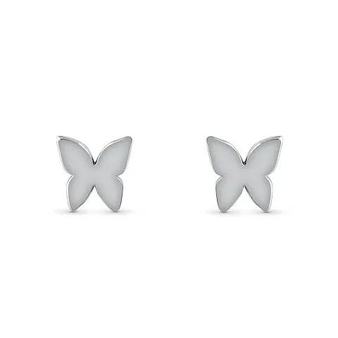Gem O Sparkle 925 Sterling Silver Butterfly Design Silver Earrring For Girls