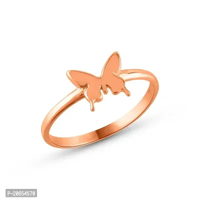 Gem O Sparkle 925 Sterling Silver Butterfly Design Ring Best Gifts For Girls  Women Stylish Silver Jewellery (Rose Gold, 8)