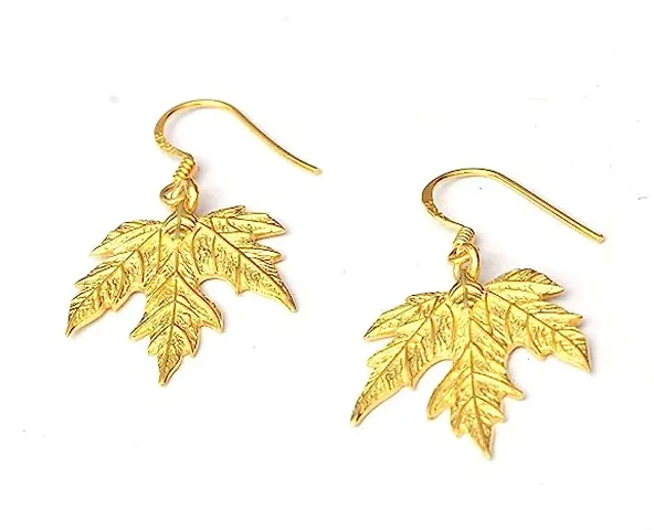 Gem O Sparkle Diwali Spacial maple leaf earring. (925 Sterling Silver)