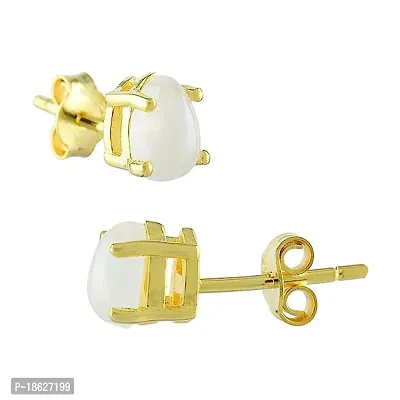 Gem O Sparkle 925 Sterling Silver Gold Plating Natural Gemstone Stud Earrings for Women  Girls-thumb0