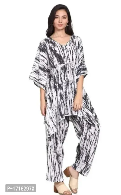 Beautiful Tye and Dye Rayon Printed Summer Kaftan Set-thumb0