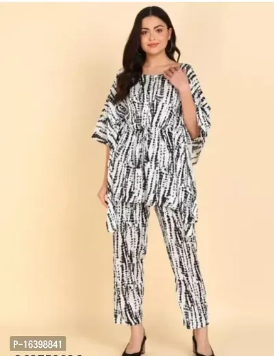 Stylish Fancy Rayon Kaftan Kurta With Bottom Wear Set For Women-thumb0