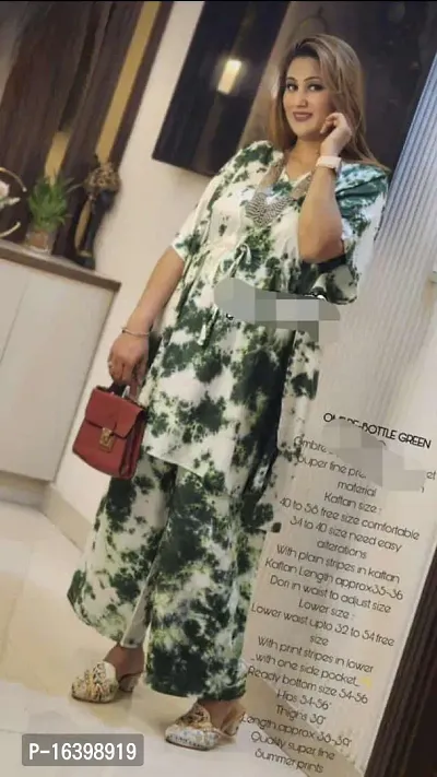 Stylish Fancy Rayon Kaftan Kurta With Bottom Wear Set For Women