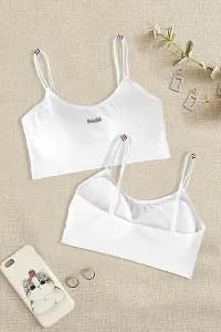 Women Cotton Everyday Lightly Padded Wire Free Bra (White)-thumb3