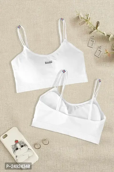 Women Cotton Everyday Lightly Padded Wire Free Bra (White)-thumb4