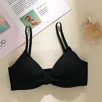 Under Secret Women Everyday Lightly Padded Bra Free Size (Black-White)-thumb3