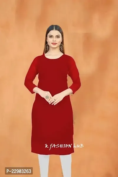 Solid Kurti (Medium, Red)