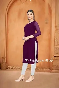 Solid Kurti (Medium, Wine)-thumb2