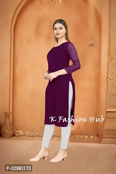 Solid Kurti (Medium, Wine)-thumb3