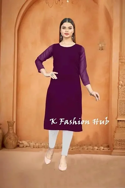 Solid Kurti (Medium, Wine)