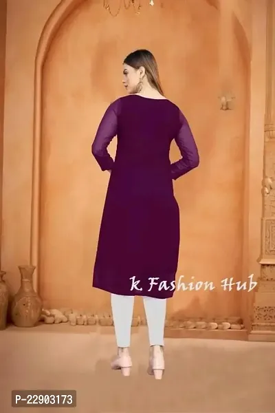 Solid Kurti (Medium, Wine)-thumb4