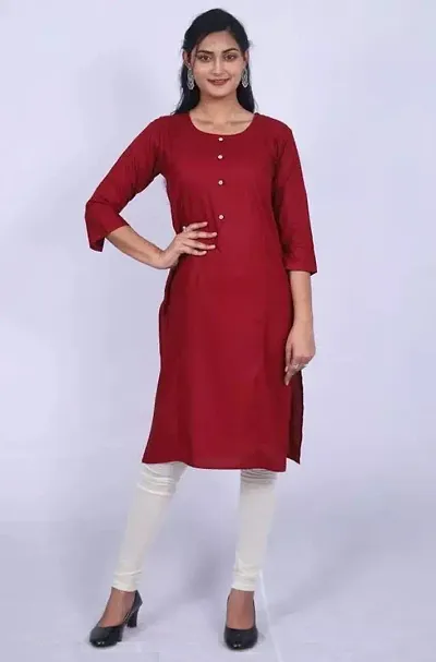 Elegant Rayon Solid Round Neck Maternity Feeding Kurta For Women