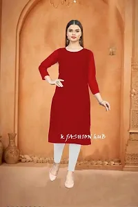 Solid Kurti (Medium, Red)-thumb2