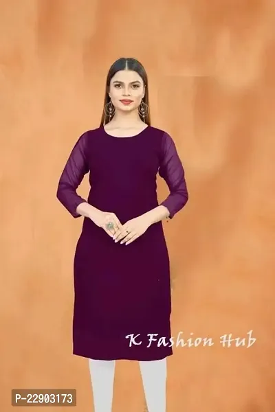 Solid Kurti (Medium, Wine)-thumb2