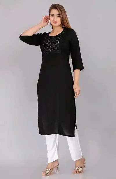 Stylish Rayon Straight Printed Kurtis