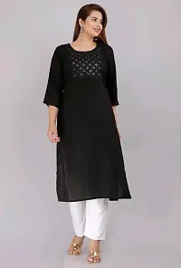 Trendy Women Embroidery Work Kurtis (Black)-thumb2