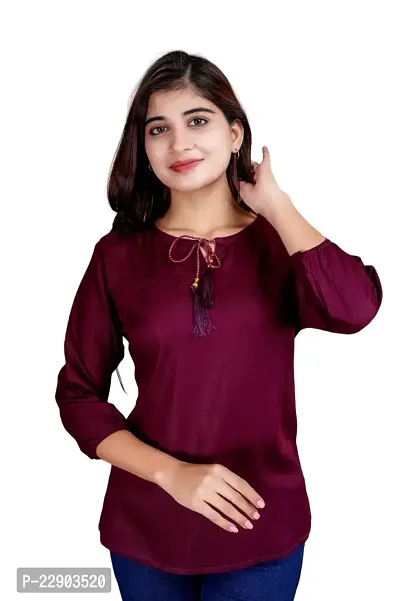 Trendy Women Top Maroon-thumb0