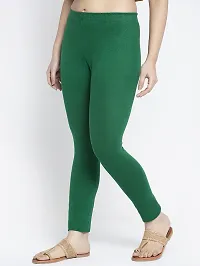 Lycra Leggings For Women (Green)-thumb3