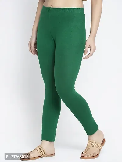 Lycra Leggings For Women (Green)-thumb4